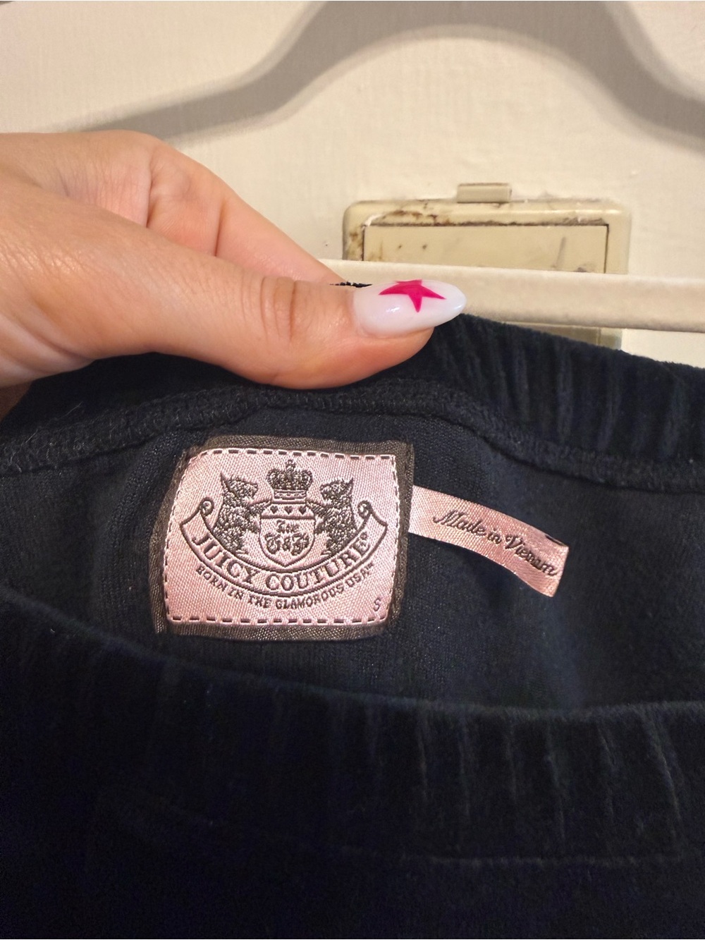 Juicy Couture Black Velvet Piece with Pink Logo Patch